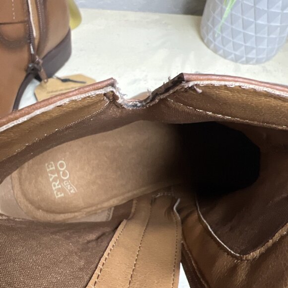 Womens Frye & Company Cormac Tawney Brown Moto Booties - Picture 10 of 12